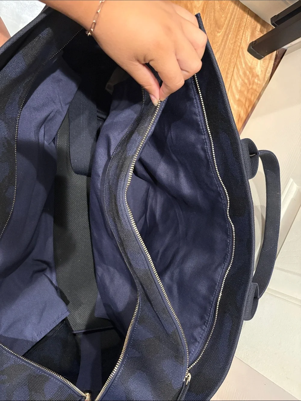 Rothy's Navy Camo Duffel Bag